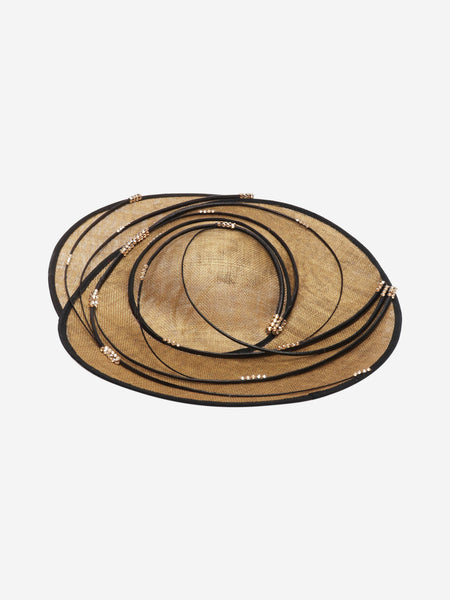 Black and brown diamante-spiral fascinator product image