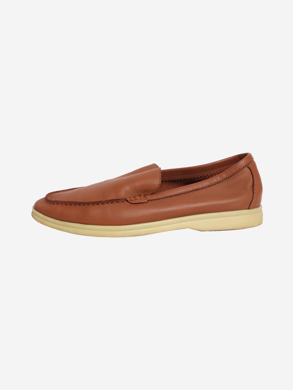 Brown nappa leather loafers - size EU 39 (UK 6) Flat Shoes Loro Piana 
