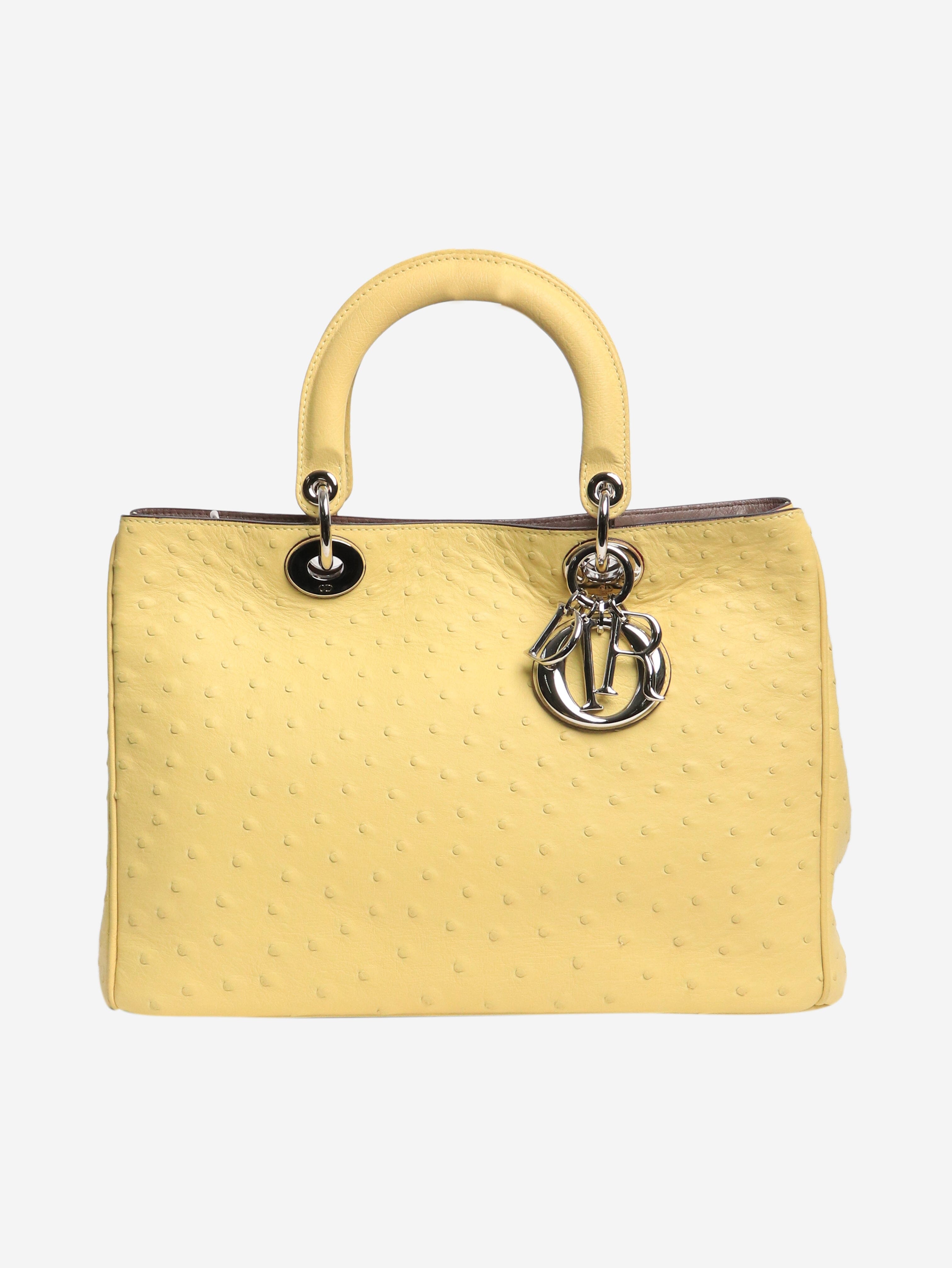 Yellow 2013 Diorissimo 2way bag in ostrich leather Shoulder bags Christian Dior 
