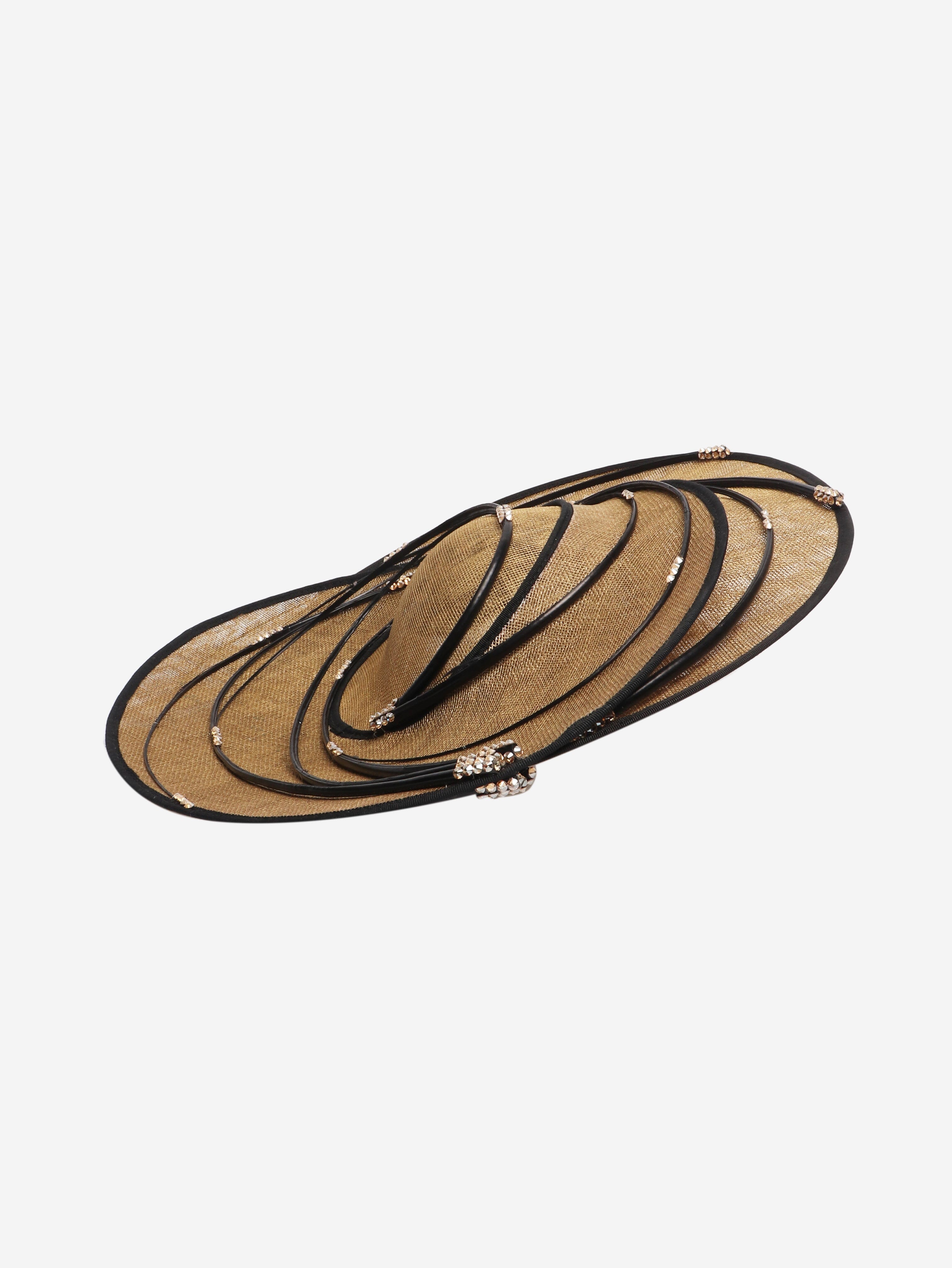 Black and brown diamante-spiral fascinator Hats Vivien Sheriff 