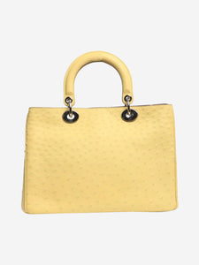 Christian Dior Yellow 2013 Diorissimo 2way bag in ostrich leather