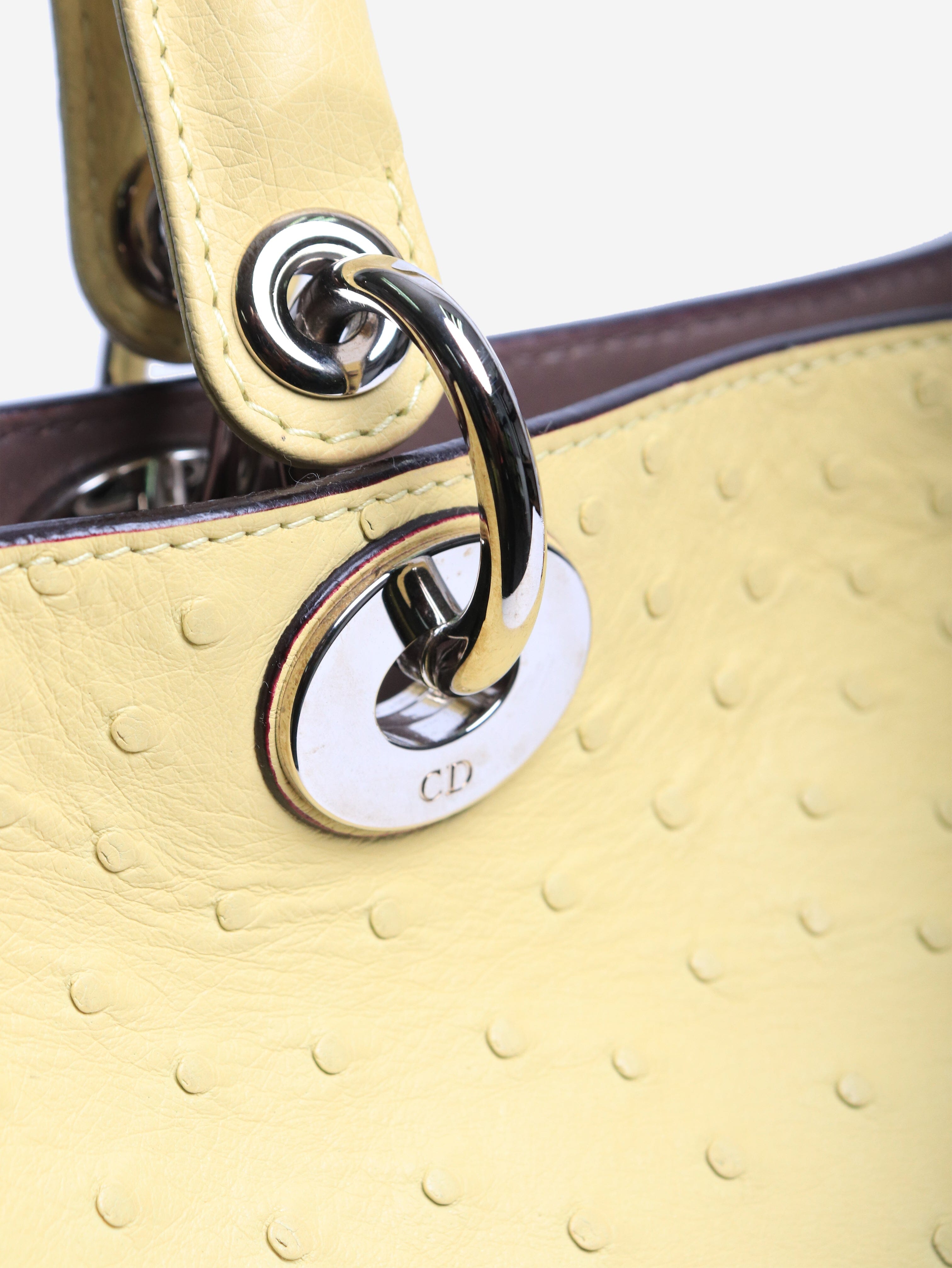 Yellow 2013 Diorissimo 2way bag in ostrich leather Shoulder bags Christian Dior 