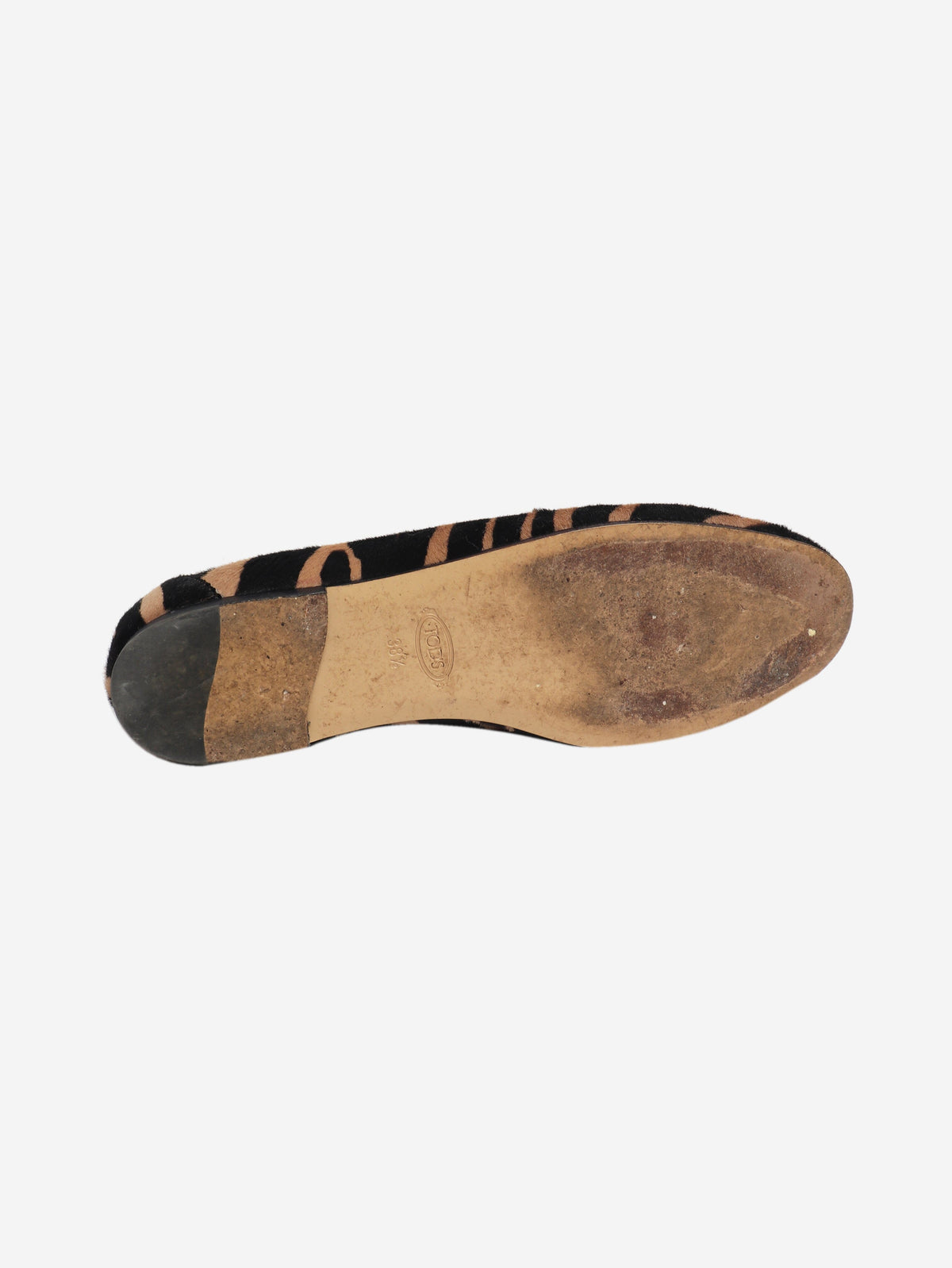 Black and brown Kate pony hair loafers - size EU 38.5 Flat Shoes Tod's 