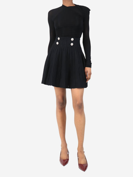 Black embellished skater skirt - size UK 6 alternate image