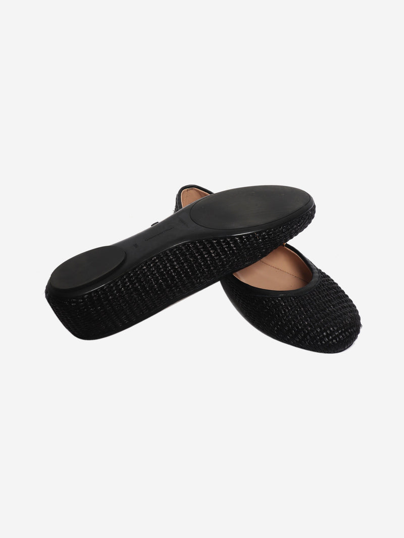 Raffia black ballet flats - size EU 39.5 (UK 6.5) Flat Shoes Gianvito Rossi 