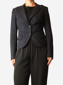Wool navy pinestripe blazer - size UK 8 Coats & Jackets Loro Piana 