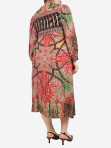 Etro Multi printed midi dress - size UK 12