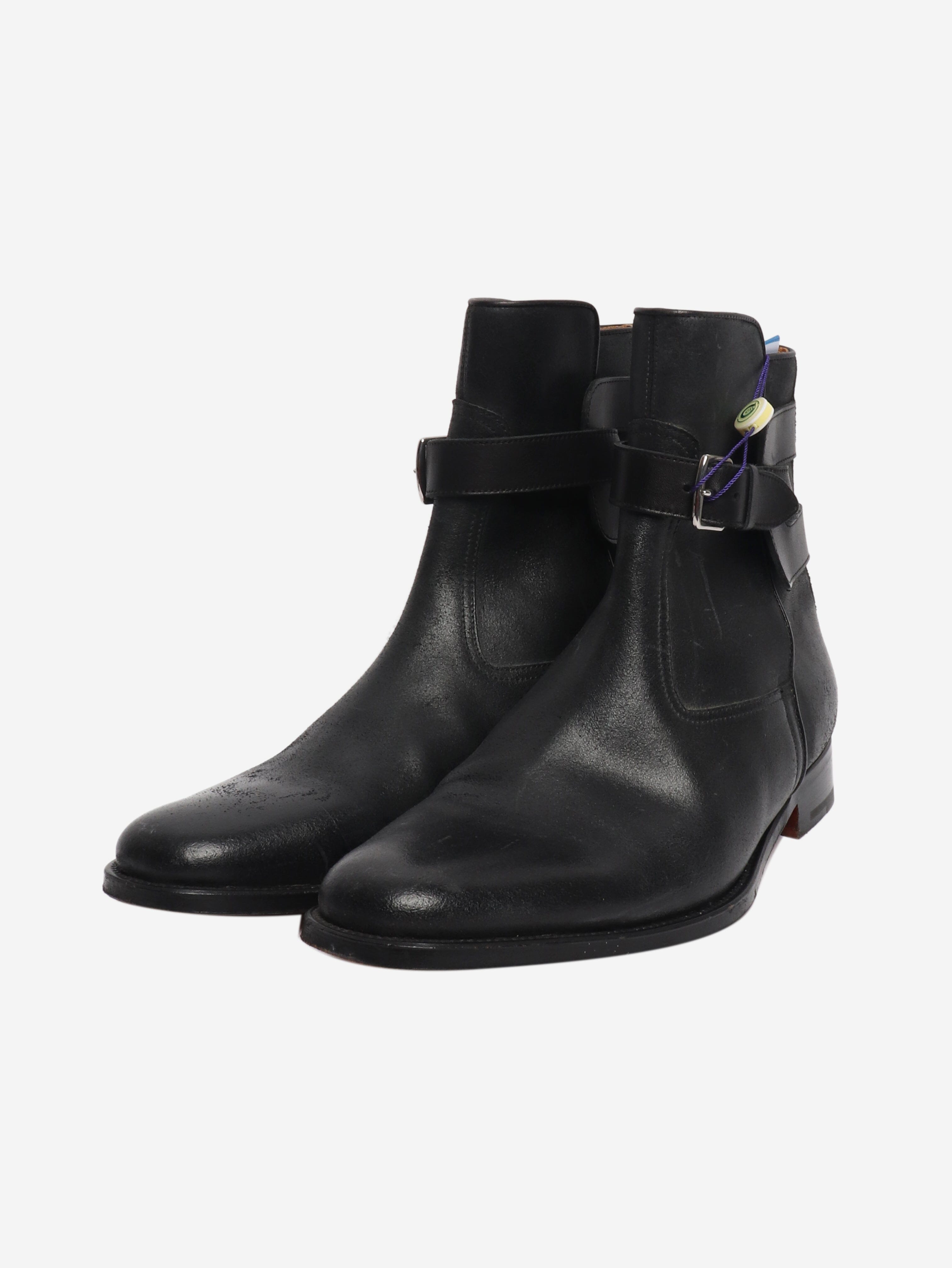 Black leather ankle boots - size UK 7 Boots Hermes 