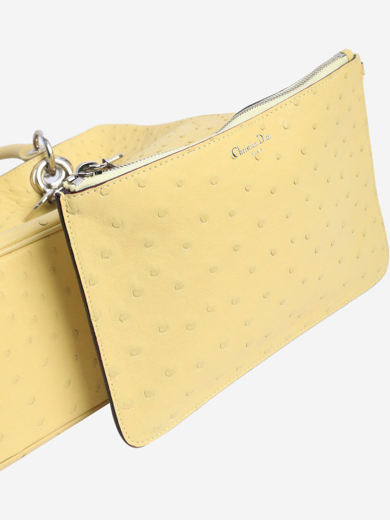 Yellow 2013 Diorissimo 2way bag in ostrich leather Shoulder bags Christian Dior 