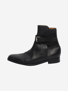 Black leather ankle boots - size UK 7 Boots Hermes 