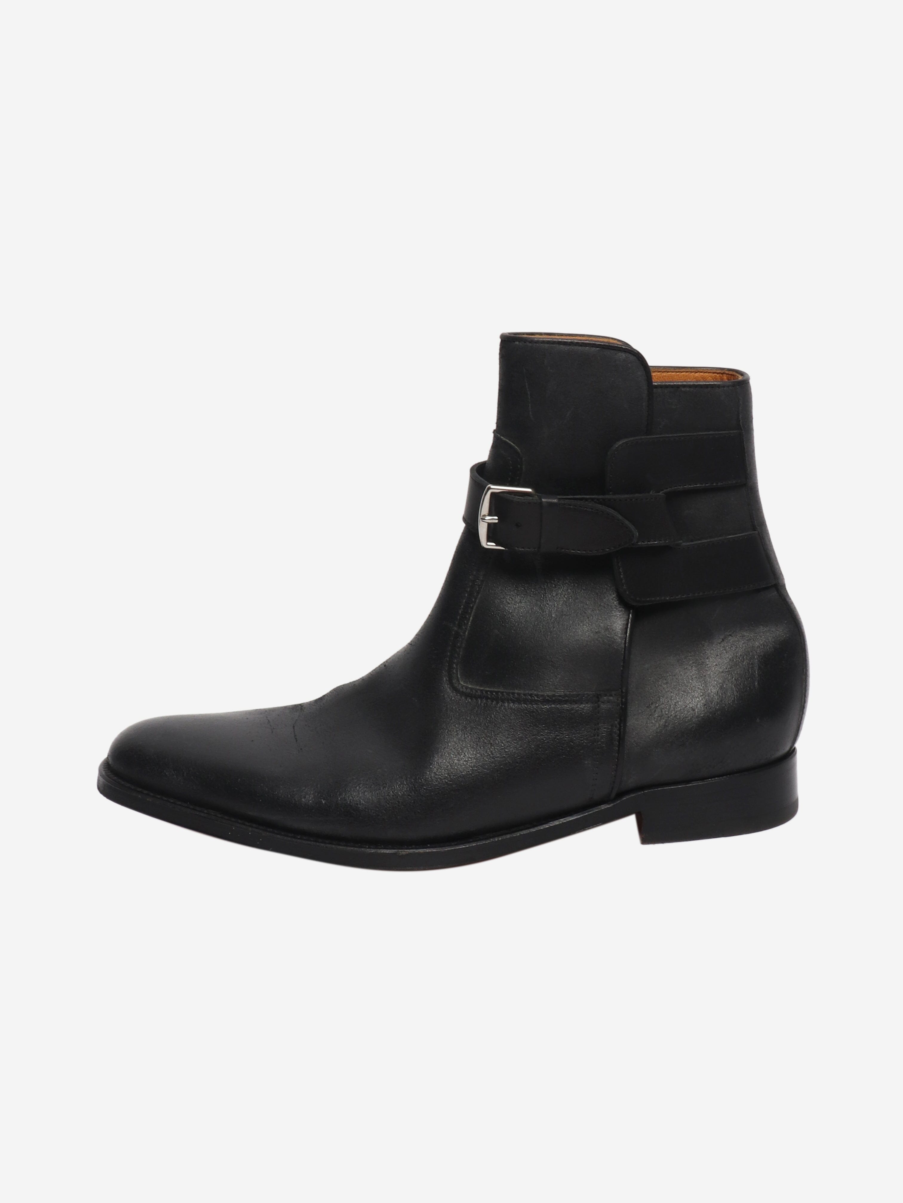 Black leather ankle boots - size UK 7 Boots Hermes 