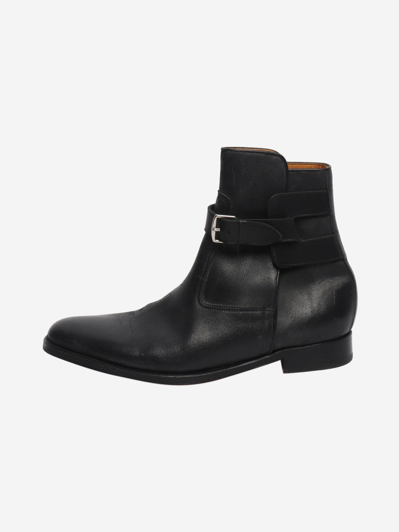Black leather ankle boots - size UK 7 Boots Hermes 