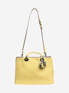 Christian Dior Yellow 2013 Diorissimo 2way bag in ostrich leather
