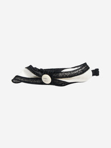 Chanel Black and white satin ribbon headband