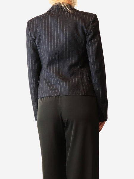 Wool navy pinestripe blazer - size UK 8 alternate image
