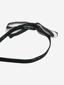 Chanel Black and white satin ribbon headband