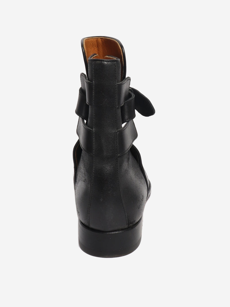 Black leather ankle boots - size UK 7 Boots Hermes 