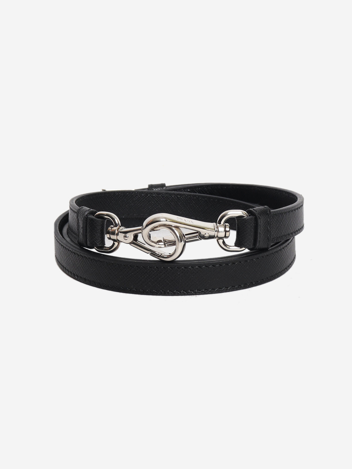 Black saffiano leather bag strap Bag Straps Prada 