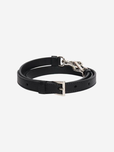 Black saffiano leather bag strap alternate image