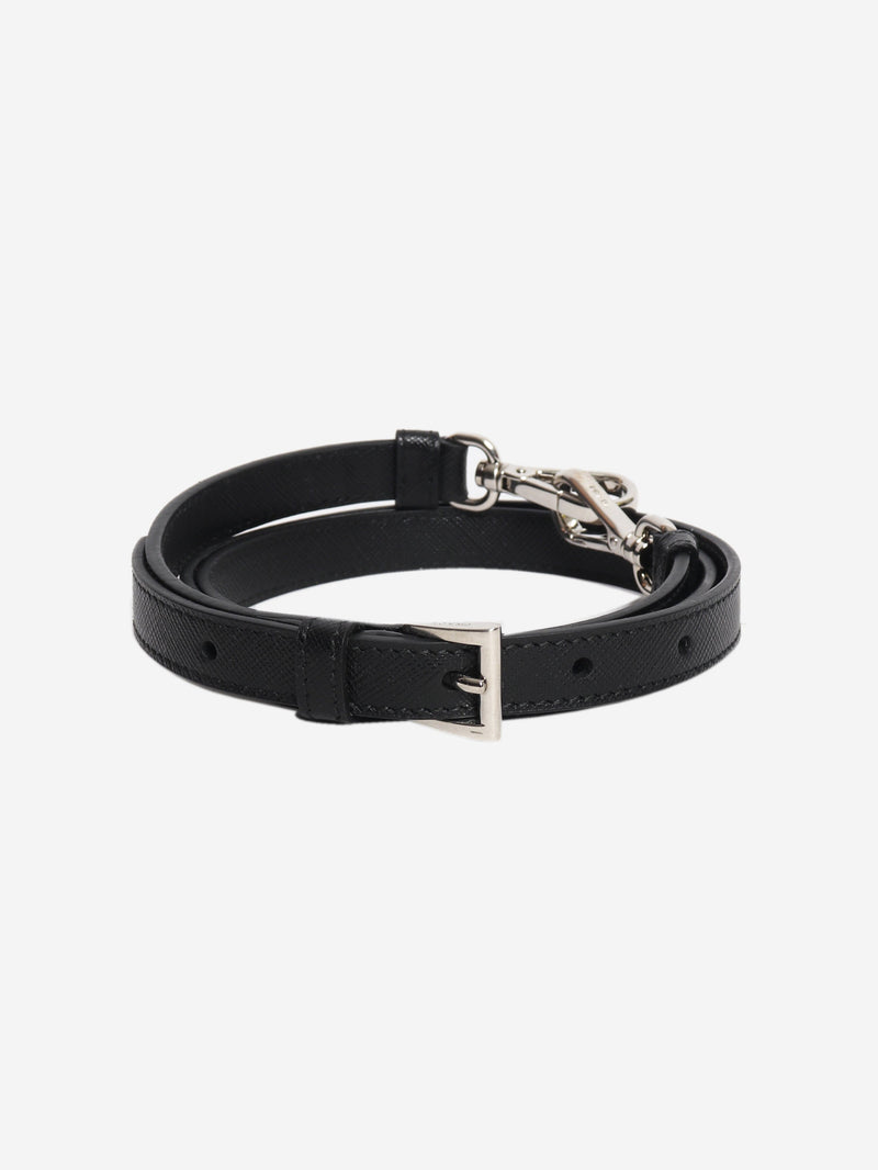 Black saffiano leather bag strap Bag Straps Prada 