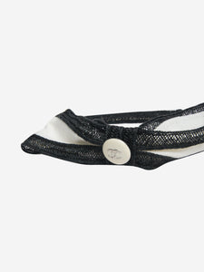 Chanel Black and white satin ribbon headband