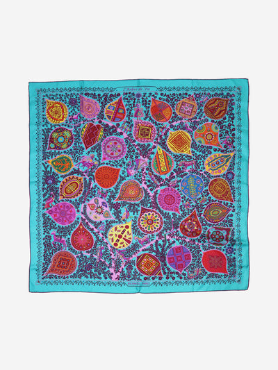 Blue paisely patterned silk scarf Scarves Hermes 