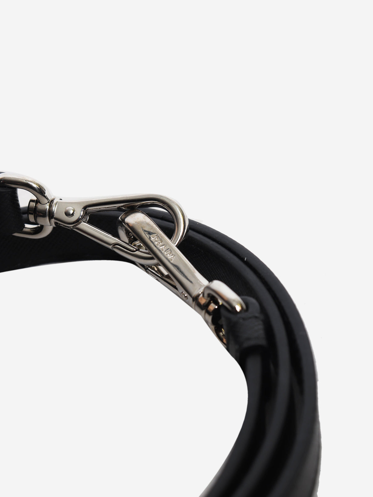 Black saffiano leather bag strap Bag Straps Prada 