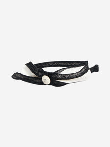 Chanel Black and white satin ribbon headband