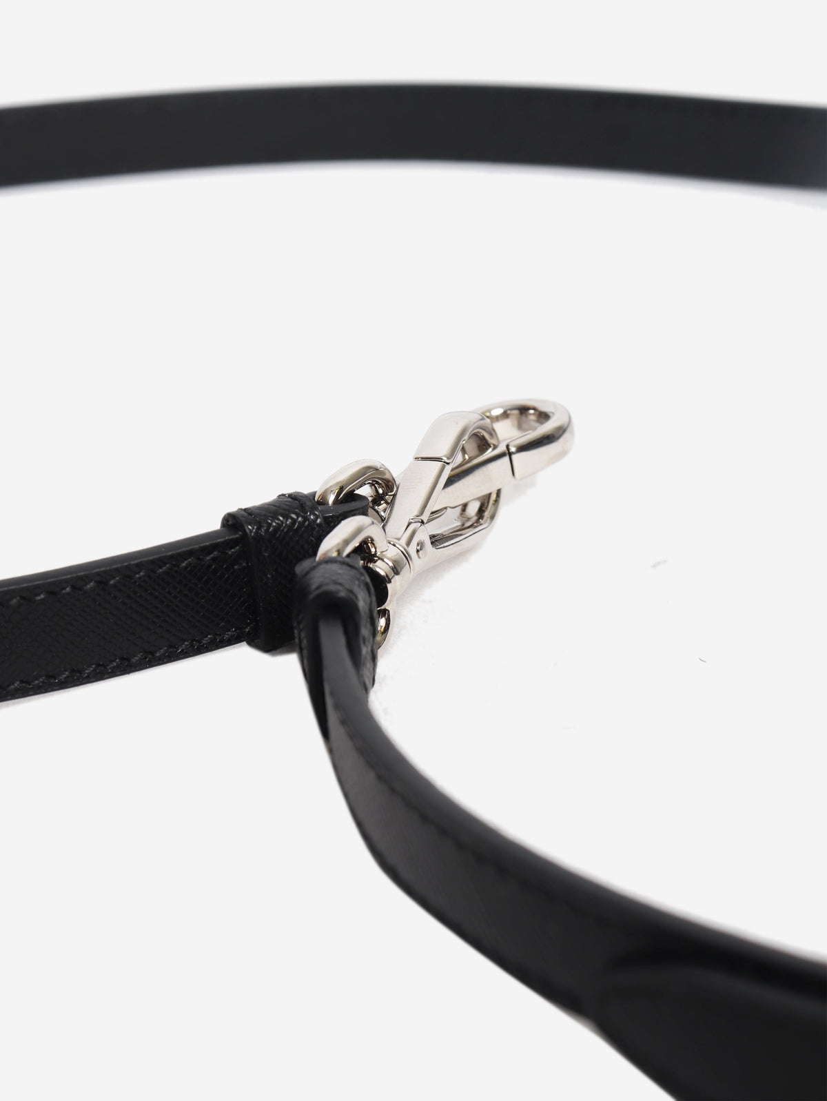 Black saffiano leather bag strap Bag Straps Prada 