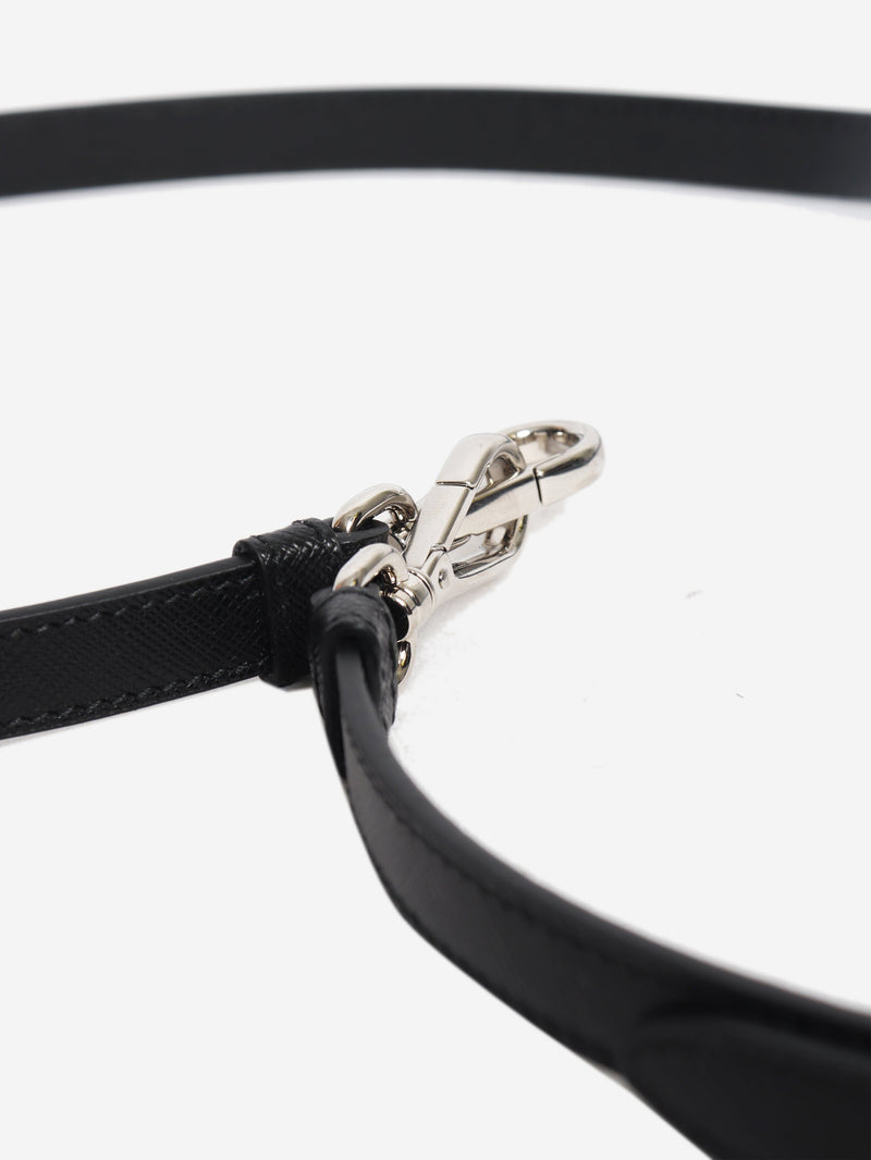 Black saffiano leather bag strap Bag Straps Prada 