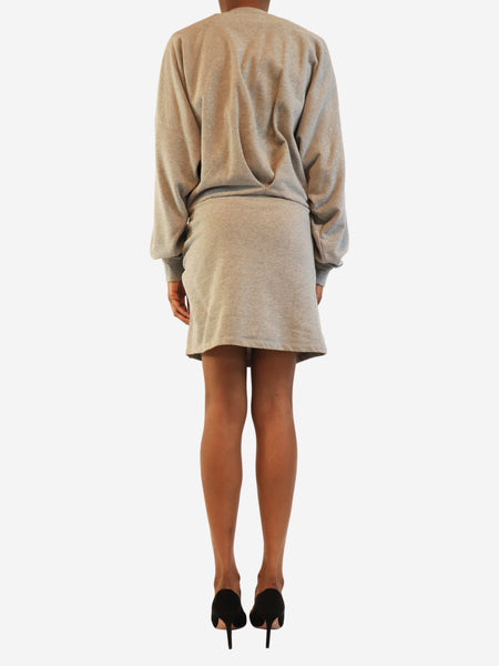 Grey draped sweatshirt dress - size UK 8 alternate image