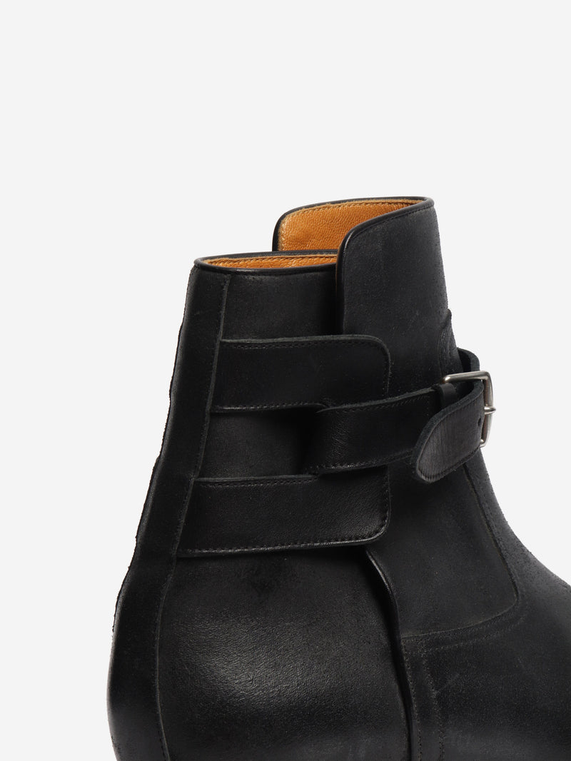 Black leather ankle boots - size UK 7 Boots Hermes 