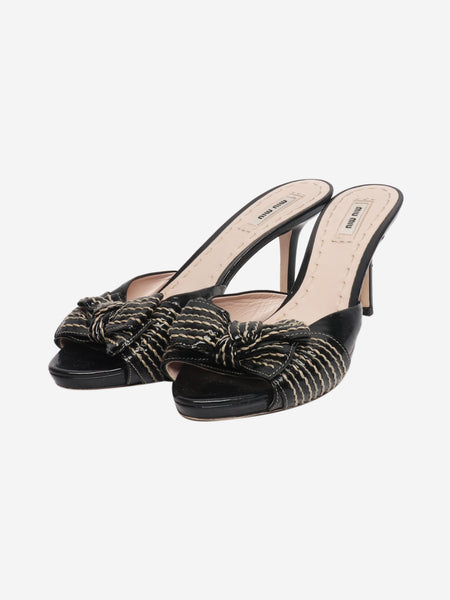 Black patent bow mules - size EU 40.5 alternate image