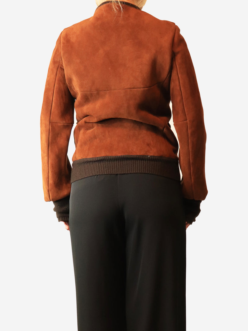 Brown suede flight jacket - size M