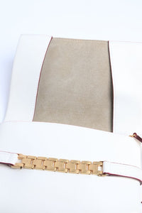 Victoria Beckham White chain leather top handle bag