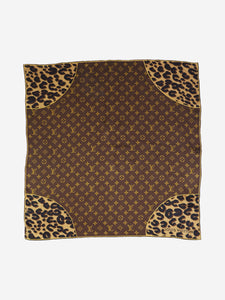 Louis Vuitton Brown monogram silk scarf