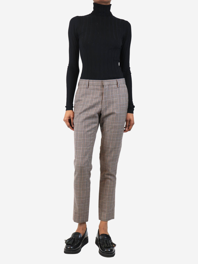 Brown plaid trousers - size UK 18 Trousers Dries Van Noten 