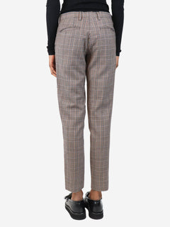 Brown plaid trousers - size UK 18 Trousers Dries Van Noten 