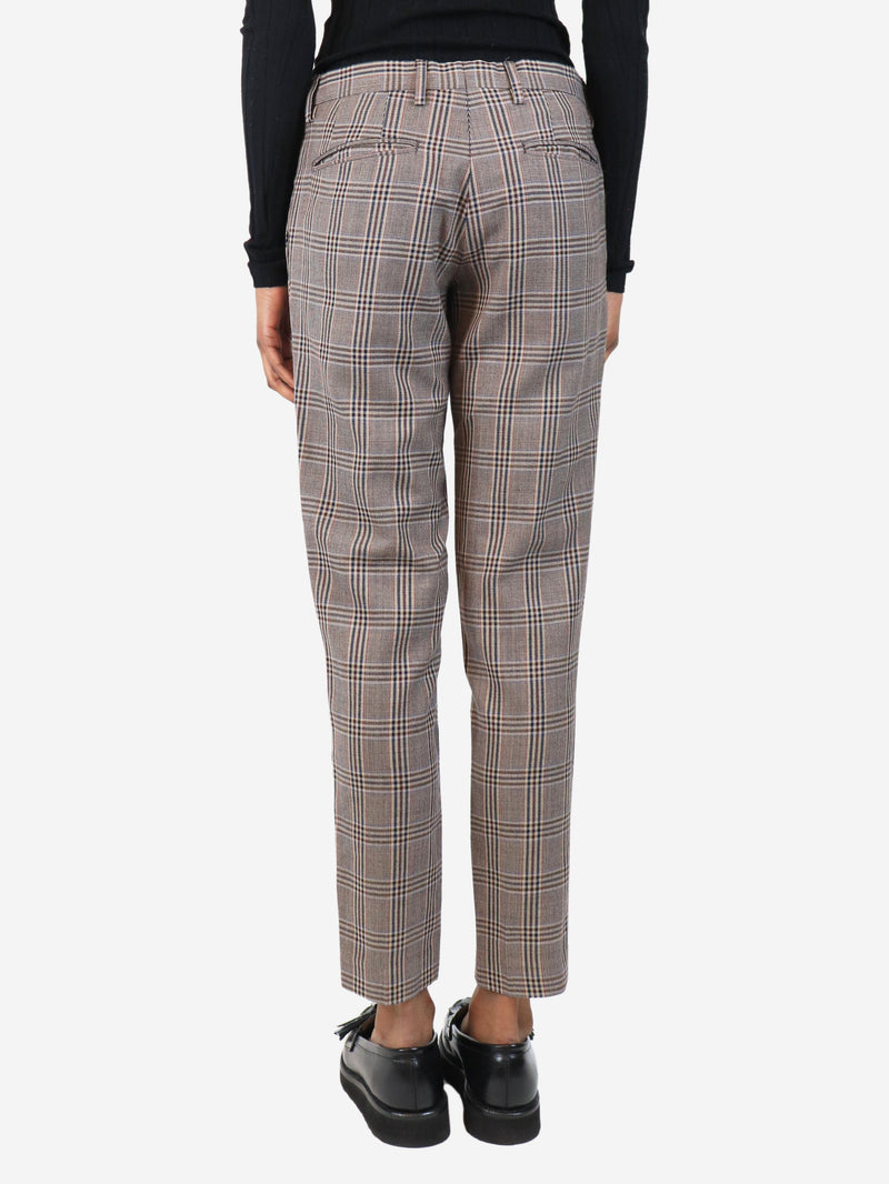 Brown plaid trousers - size UK 18 Trousers Dries Van Noten 