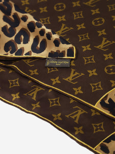 Louis Vuitton Brown monogram silk scarf