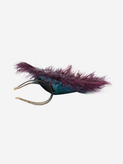 Purple Peacock feather fascinator Hats Vivien Sheriff 