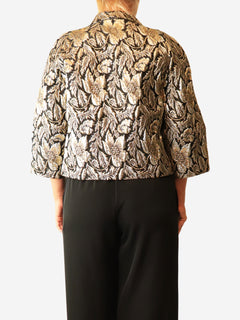 Black floral lurex-jacquard jacket - size L