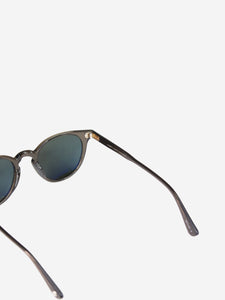 Garret Leight Grey round dark grey sunglasses