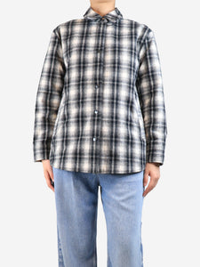 James Perse Black and cream fleece-lined check shacket - size S