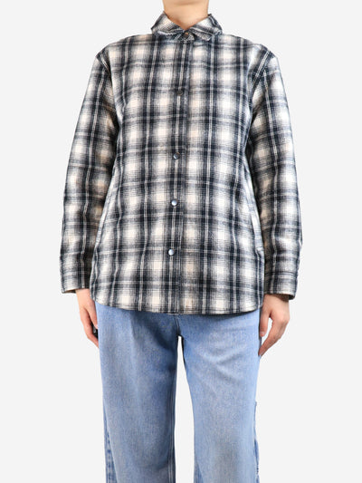 Black and cream fleece-lined check shacket - size S Coats & Jackets James Perse 