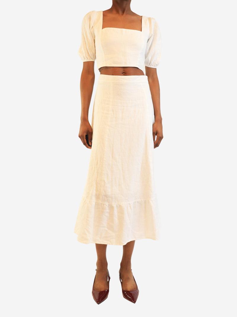 White embroidered top and skirt set - size UK 6 Sets Paige 