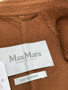 Max Mara Brown belted cashmere coat - size UK 4