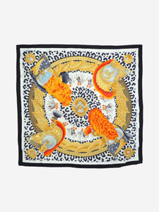 Hermes Animal print silk scarf