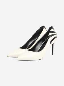 Celine White fan applique heels - size EU 40 (UK 7)