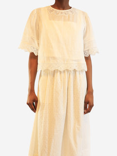 White broderie ramie top - size XS Tops Frame 